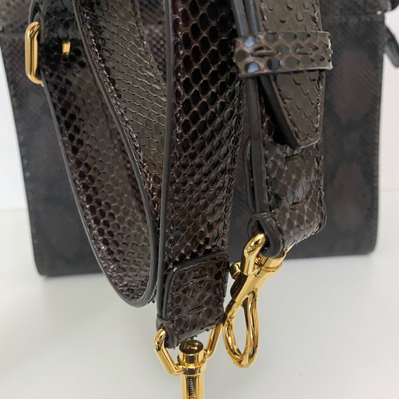 Fendi Peekaboo Fit Dark Brown Python Exotic Leather Bag for Men/Women - Picture 3 of 15